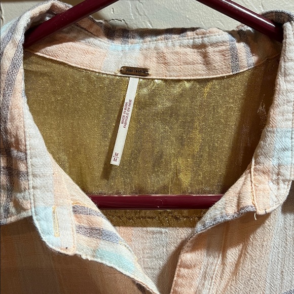 Free People Cropped Cutie Plaid Button Up Shirt - Picture 7 of 7